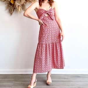 MINKPINK Printed Midi/Maxi Dress with tie front detail